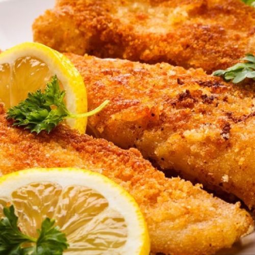 Fish dish - fried fish fillet with vegetables
